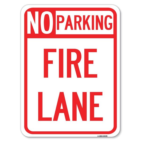 Signmission Delaware No Parking Fire Lane Heavy-Gauge Aluminum Rust Proof Parking Sign, 18" x 24", A-1824-24195 A-1824-24195